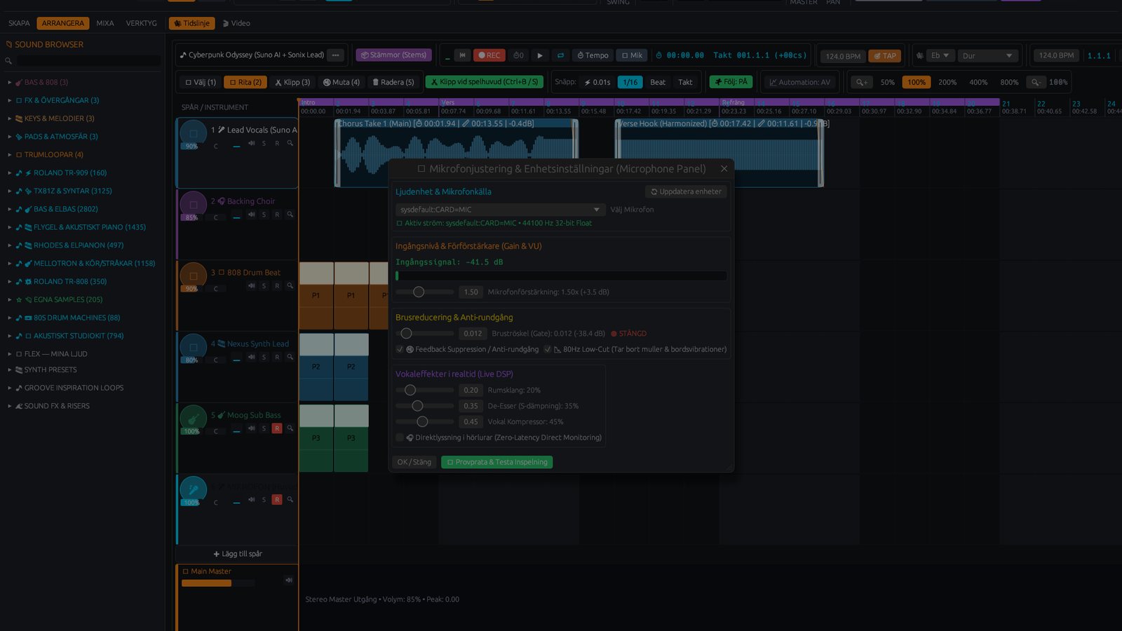 Microphone settings