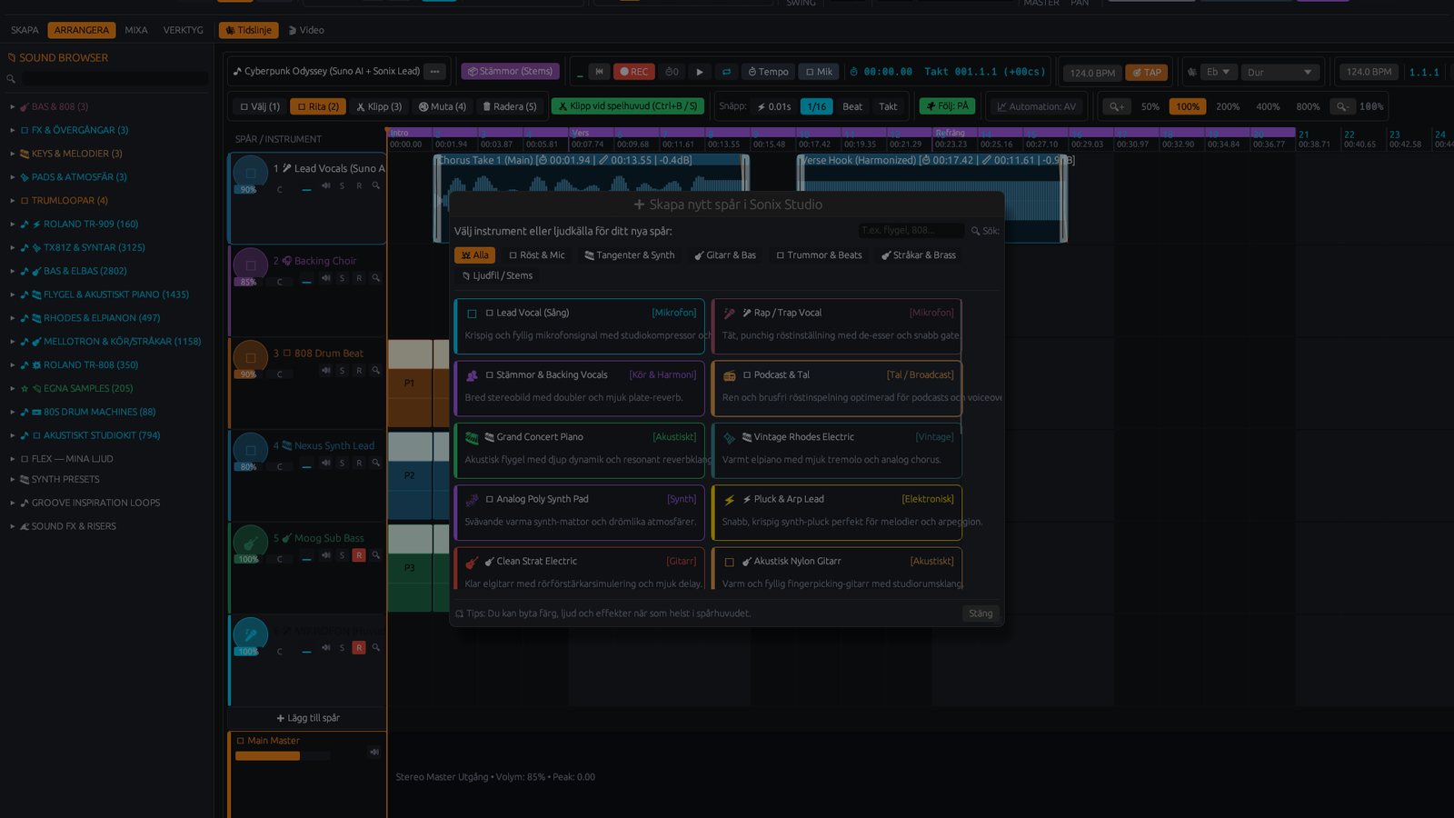 Adding a track