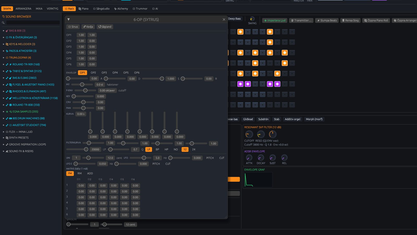 The six-operator synth